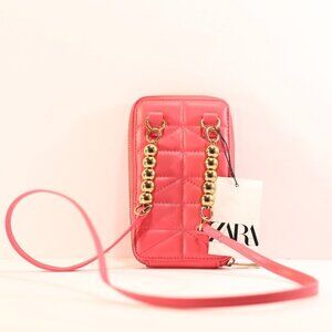 ZARA Pink Faux Leather Mobile Phone Bag